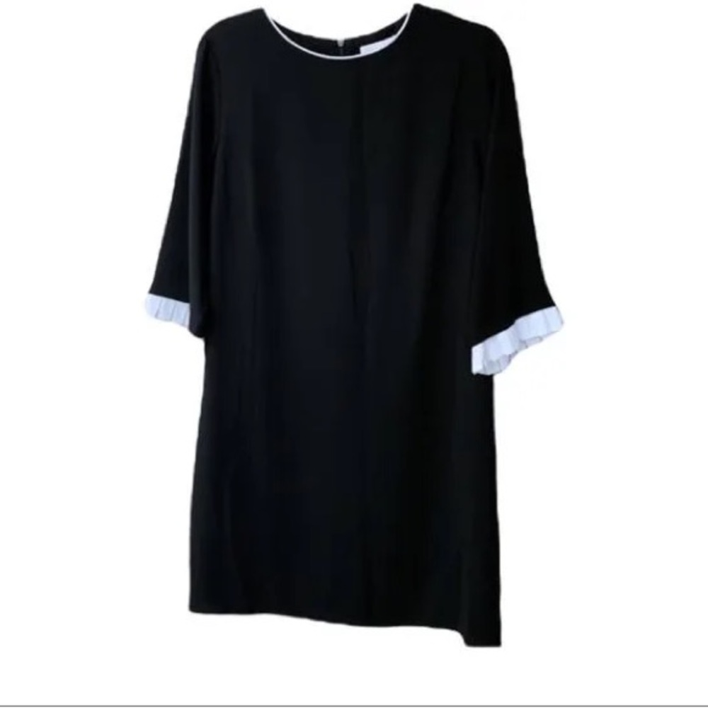 ALL ROW Black Dress with 3/4 Ruffle Sleeves